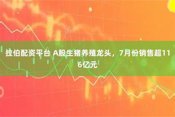 拉伯配资平台 A股生猪养殖龙头，7月份销售超116亿元